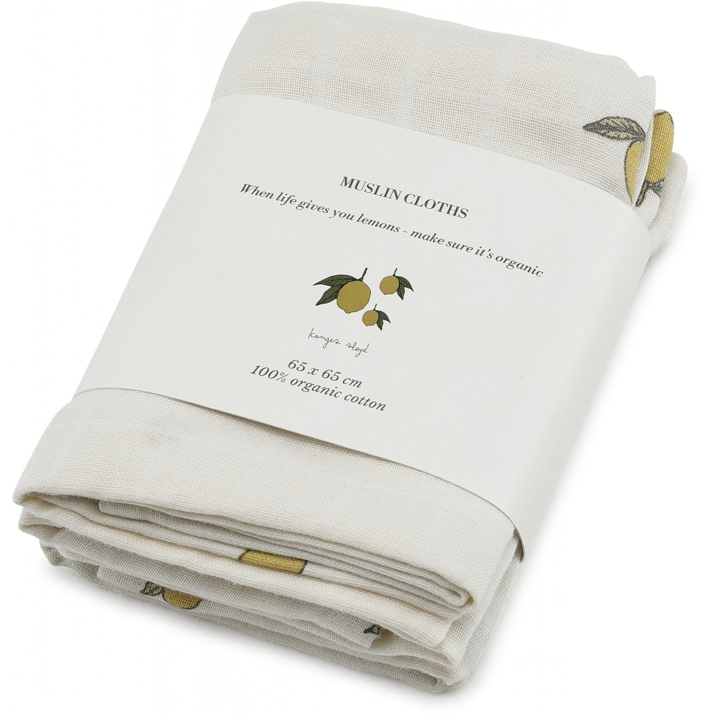 3-Pack Muslin Cloth - Lemon
