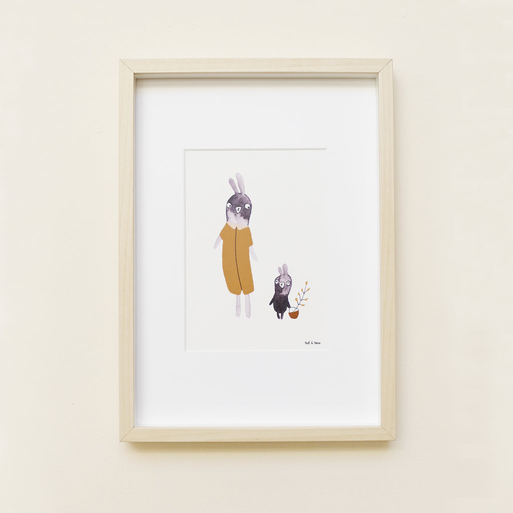 Mama & Baby Bunnies Print
